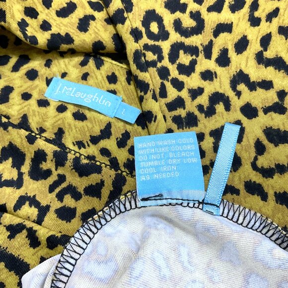 J. McLaughlin Dress Jersey Knit Leopard Print (L) - Picture 6 of 8